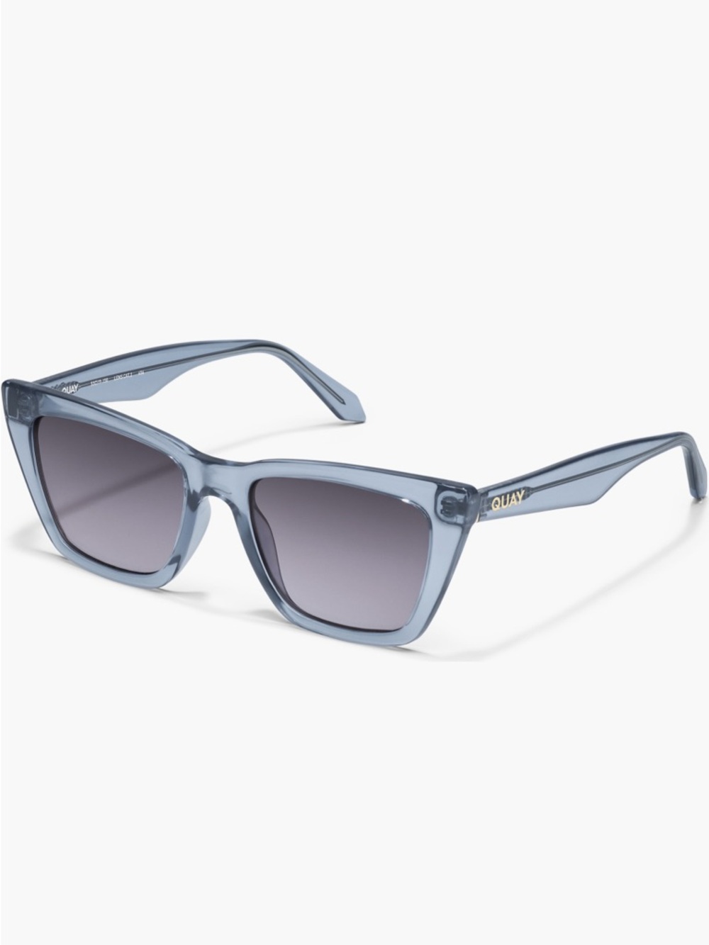 Quay Call the Shots Blue Cat Eye Sunglasses with Gray Gradient Lenses